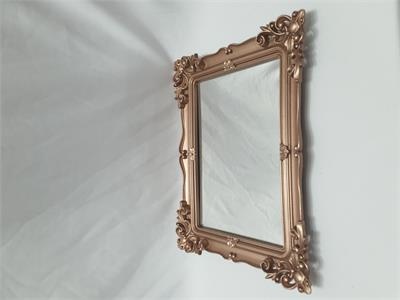 Bandeija Rose Gold  Com Espelho  Porta Retrato - Nanda Pegue e Monte