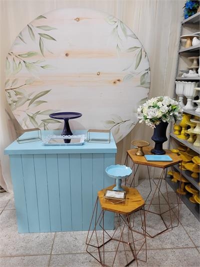 Kit Painel Redondo Com Mesa Quadrada E   Hexagonal  - Casamento E Feminino - Nanda Pegue e Monte