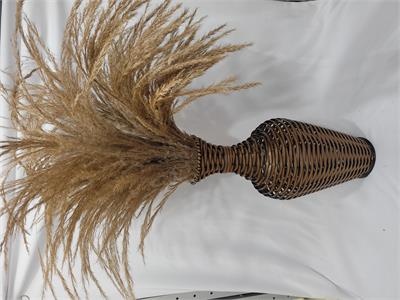 Vaso Alto Vime Com Capim dos Pampas - Nanda Pegue e Monte