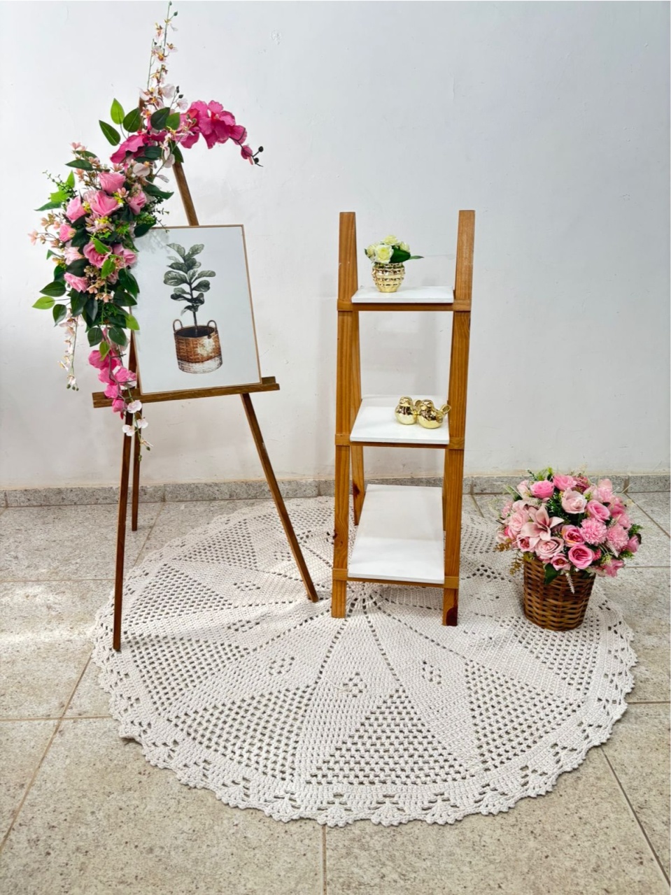 Kit Cantinho de Entrada /Foto -  Rosa  - Nanda Pegue e Monte