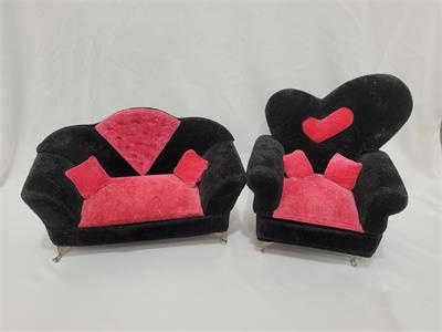 Par de Poltrona Rosa E Preto - Nanda Pegue e Monte