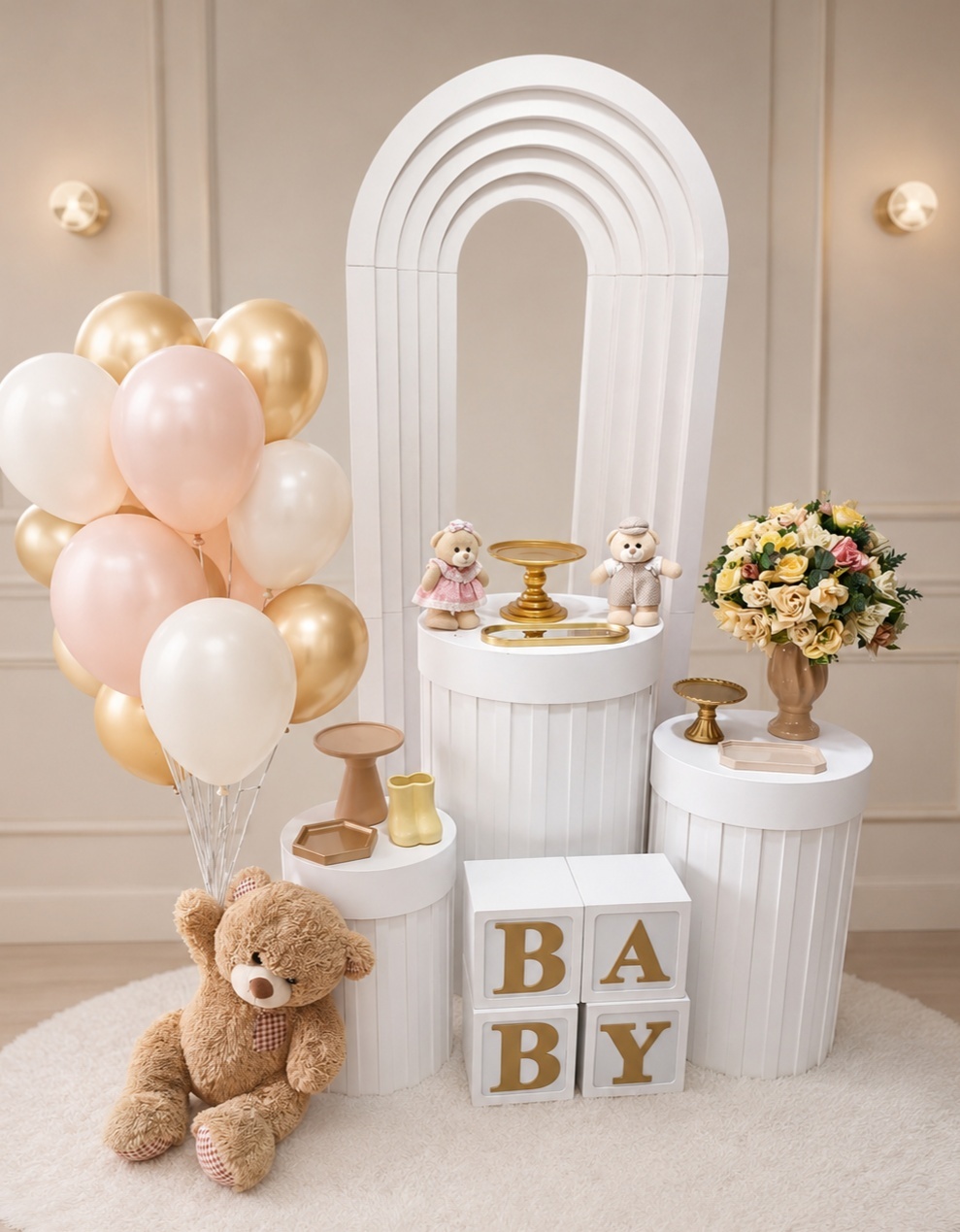 Kit Cha de Bebe- Revelação Com Painel 3D - Nanda Pegue e Monte