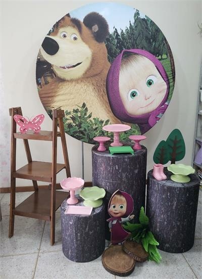 Kit Painel Redondo Marsha Com Trio de Cilindros - Nanda Pegue e Monte