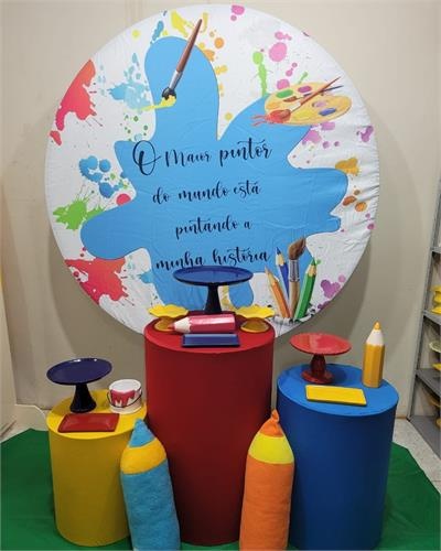 Kit Básico Painel Redondo Com Cilindro O " O Maior Pintor Do Mundo" - Nanda Pegue e Monte