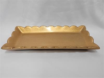 Bandeja Dourada 28 Cm Com Babado - Nanda Pegue e Monte