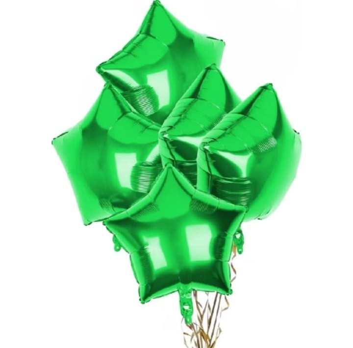 Balao Estrela Verde Metalizado - FESTAFACILPEGUEMONTECG