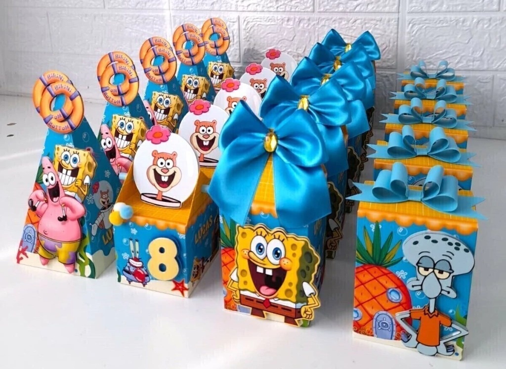 Pegue Monte Caixas Personalizadas Bob Esponja - FESTAFACILPEGUEMONTECG