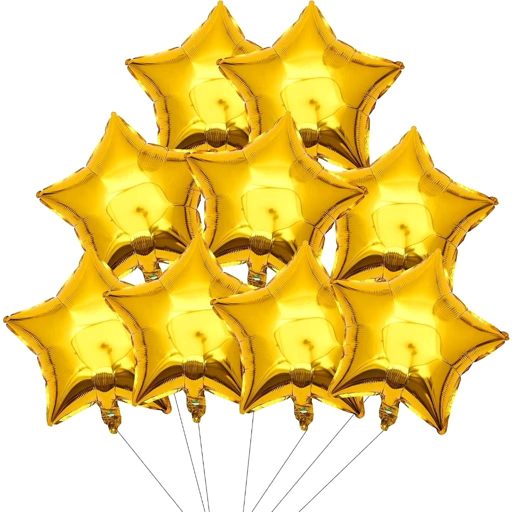 Balao Estrela Dourado Metalizado - FESTAFACILPEGUEMONTECG