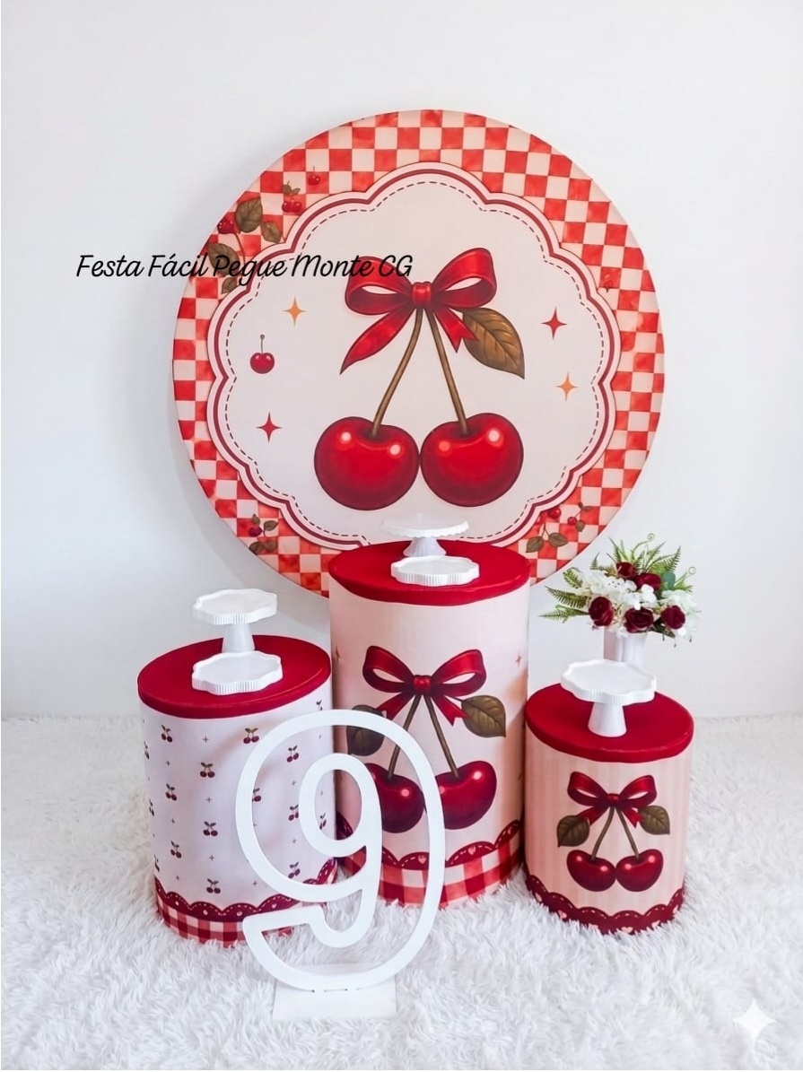 Kit Prata Cerejinha Vermelho - FESTAFACILPEGUEMONTECG