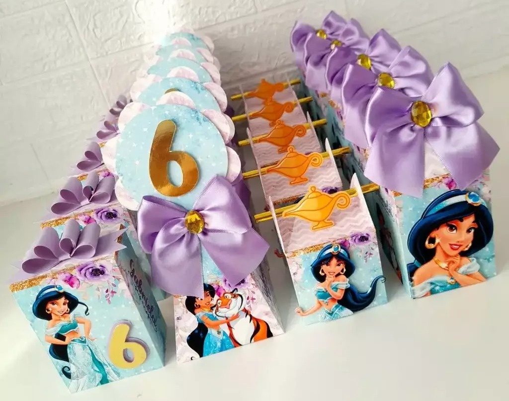 Pegue Monte Caixas Personalizadas Princesa Jasmine - FESTAFACILPEGUEMONTECG