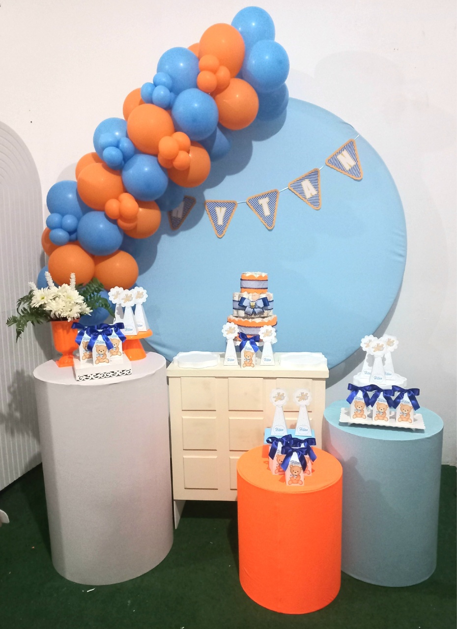 Kit Ouro Azul E Laranja  - FESTAFACILPEGUEMONTECG