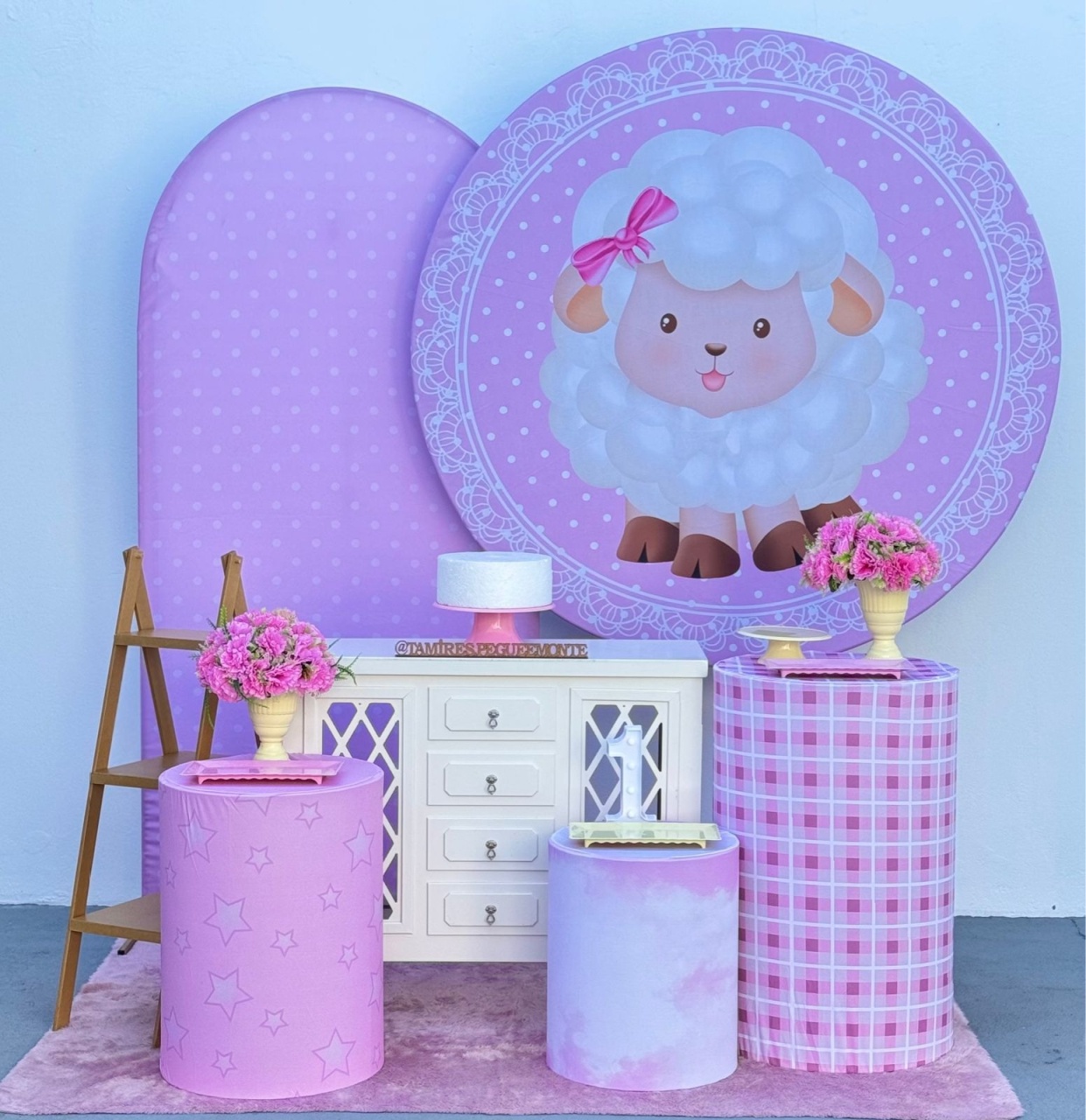 Ovelhinha Rosa - Kit 3   - tamirespegueemonte