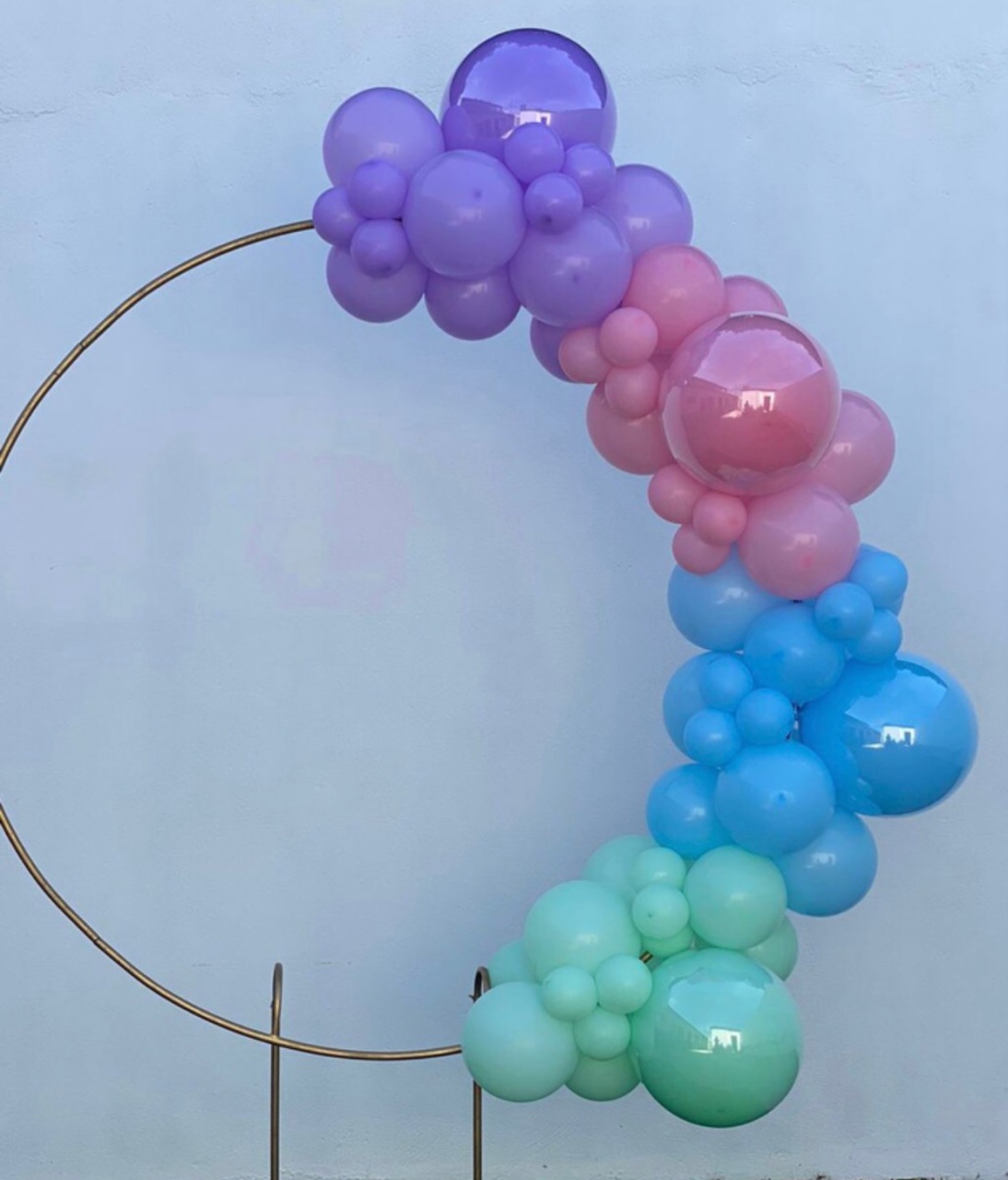 Arco de Balões Em Blocos ( Lilas, Rosa Baby, Azul Claro, Verde Candy) Princesas da Disney - tamirespegueemonte