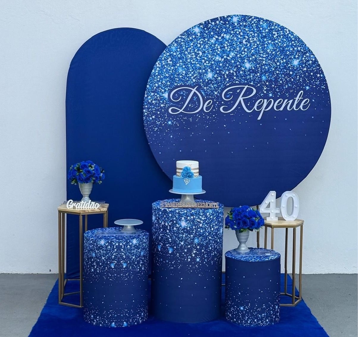 de Repente Azul Escuro Glitter - Kit 3 - tamirespegueemonte