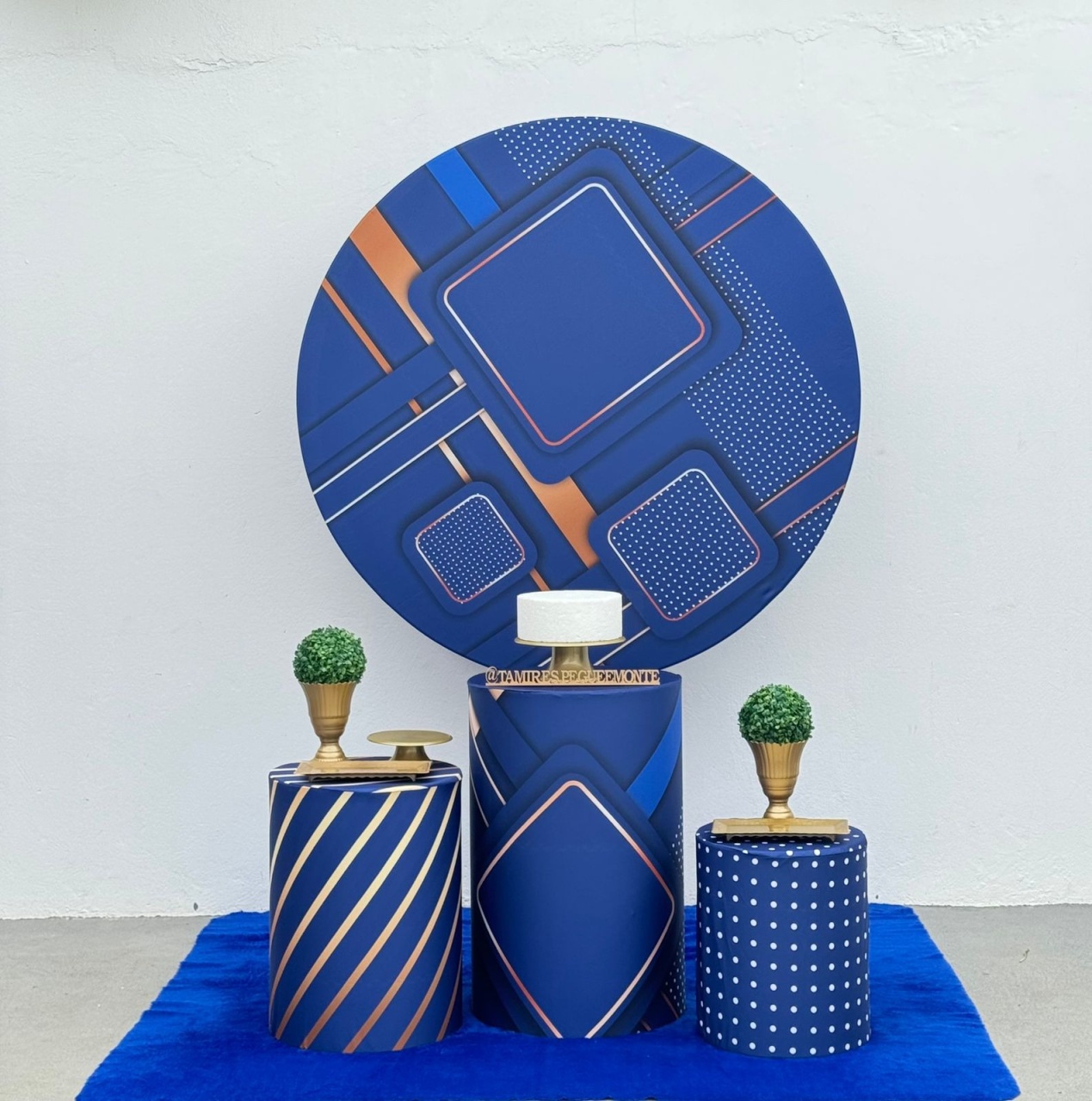 Azul Geométrico Dourado - Kit 1 - tamirespegueemonte