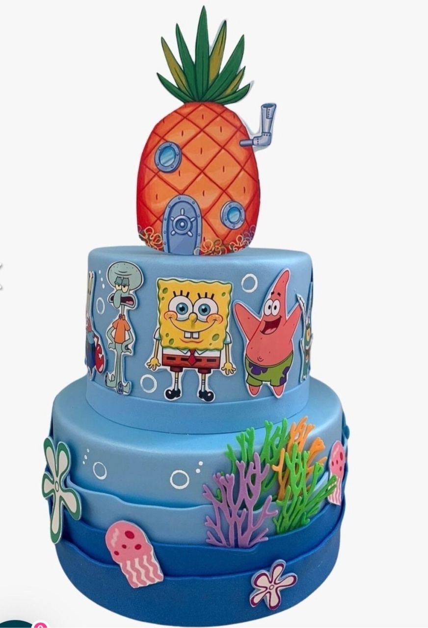 Bolo Fake - Bob Esponja   - tamirespegueemonte
