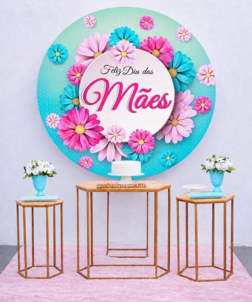 Dia das Mães - Flores Rosa E Azul Kit 1 - tamirespegueemonte