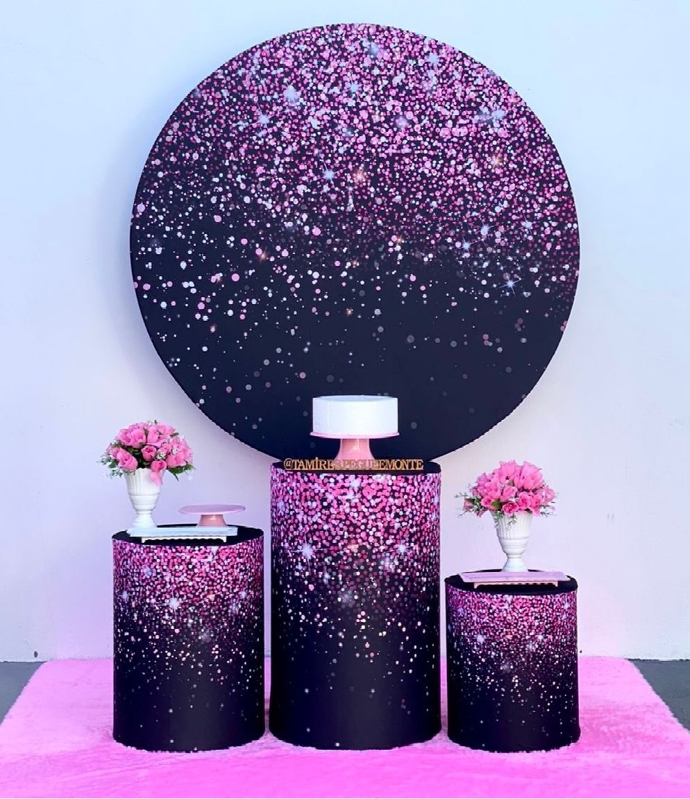 Preto Efeito Glitter Rosa - Kit 1  - tamirespegueemonte