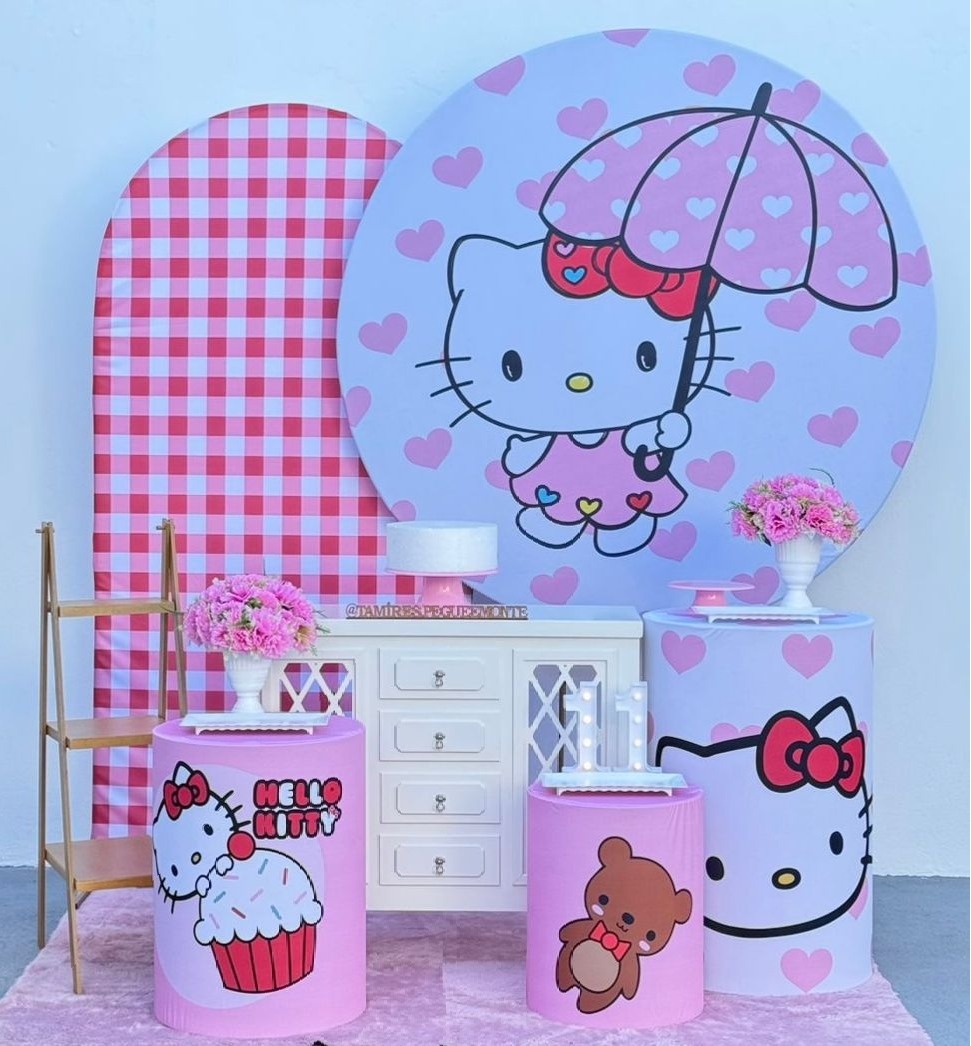 Hello Kitty - Kit 3  (Romano Xadrez) - tamirespegueemonte