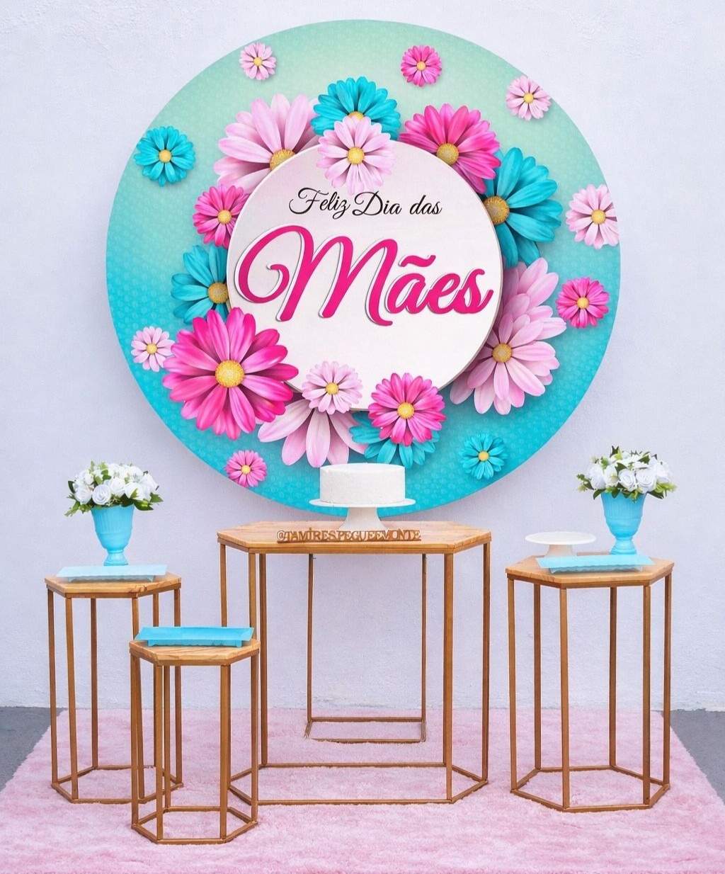 Dia das Mães - Flores Rosa E Azul Kit 2  - tamirespegueemonte