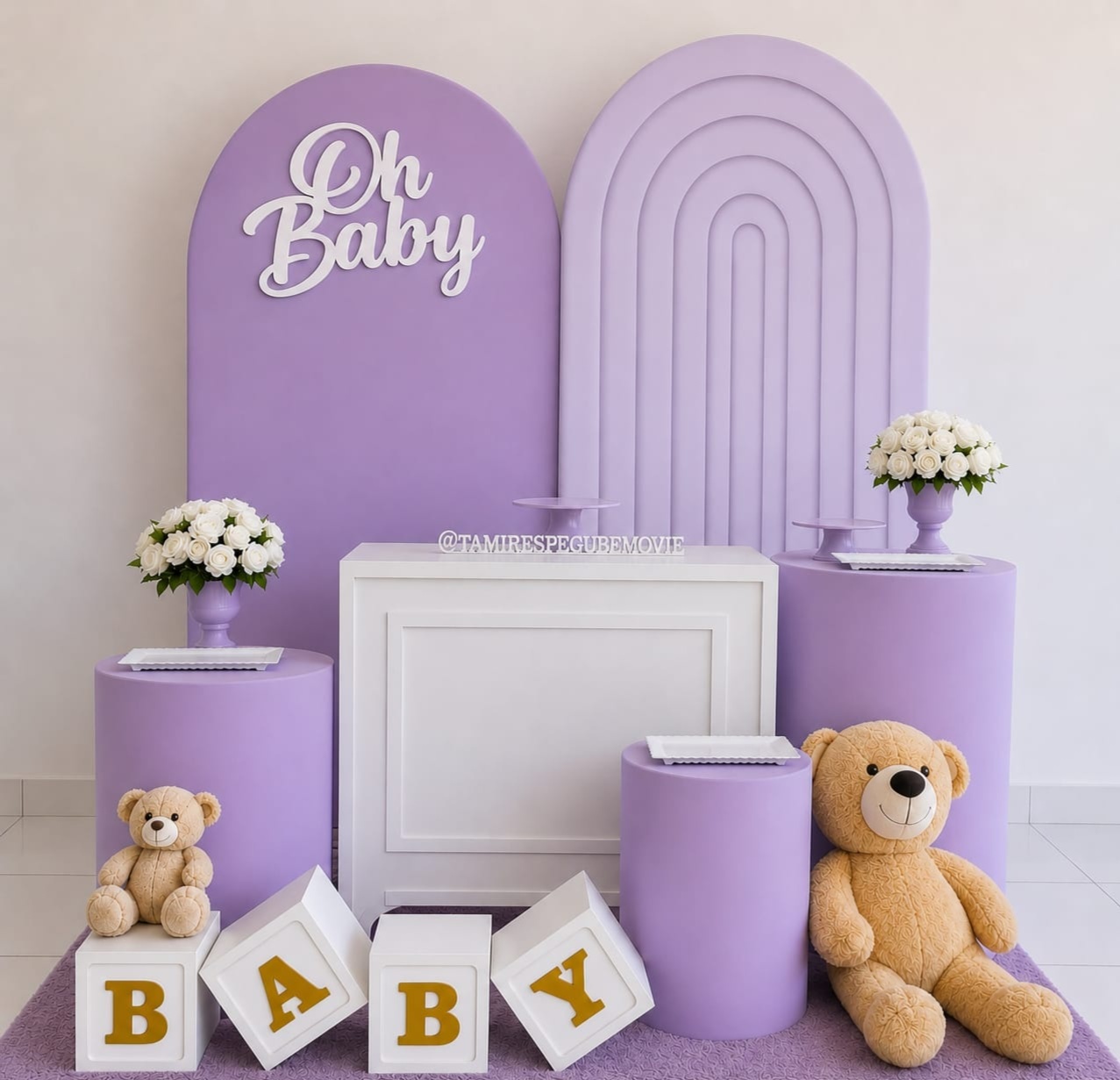 Chá de Bebê Romano Lilas Kit 3 - tamirespegueemonte