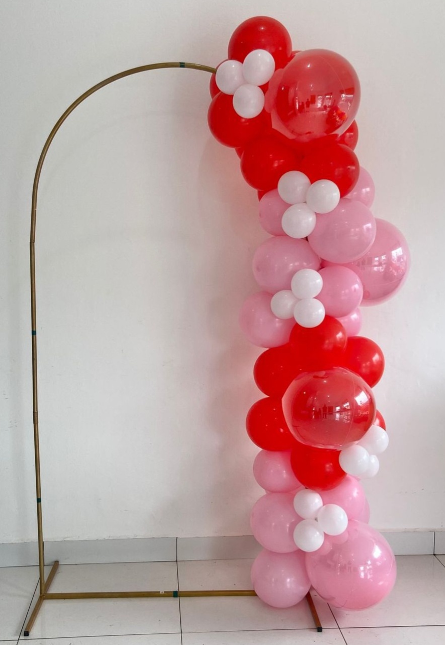 Arco de Balão Em Blocos- (Vermelho,Rosa Baby,Trios Brancos )Hello Kit  - tamirespegueemonte