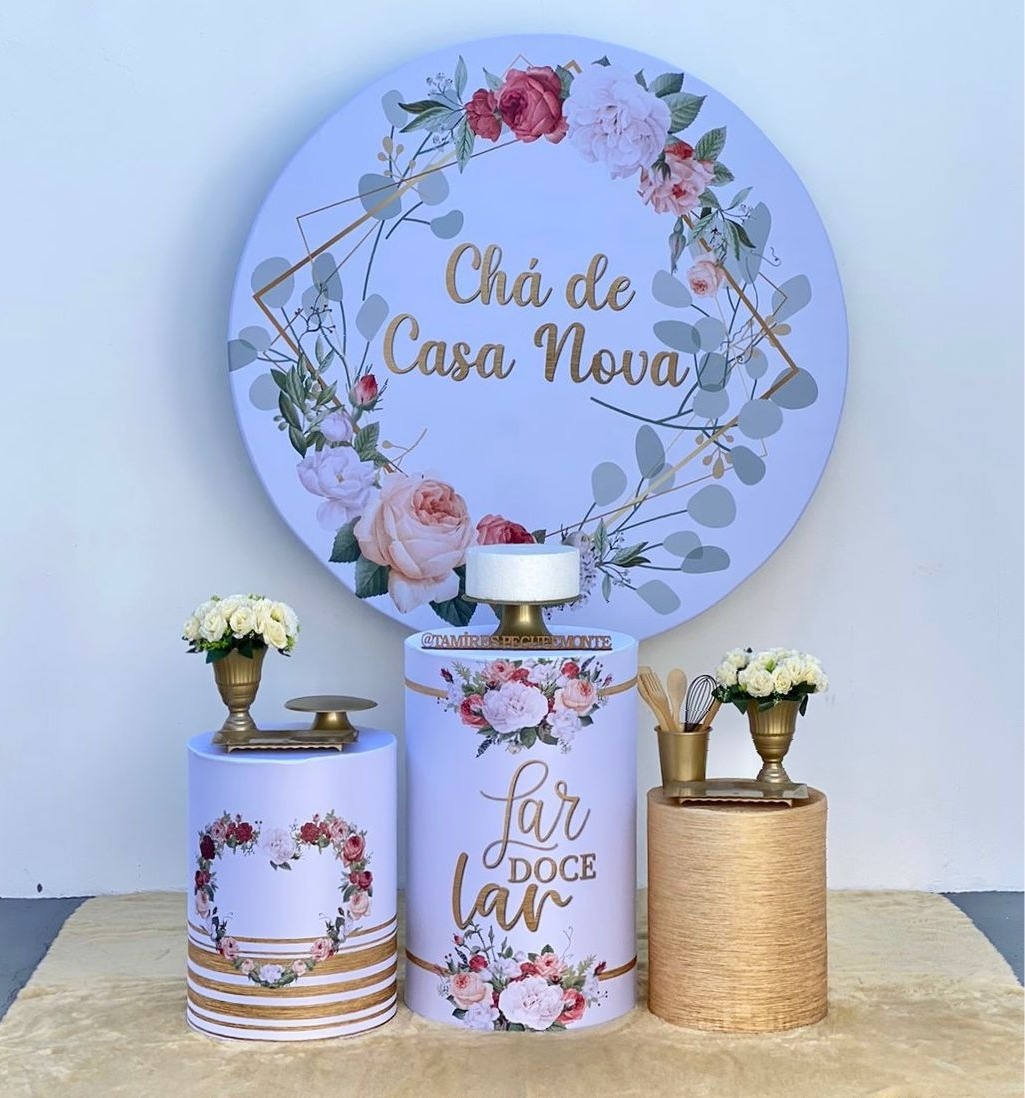 Chá de Casa Nova Dourado Kit 1 - tamirespegueemonte