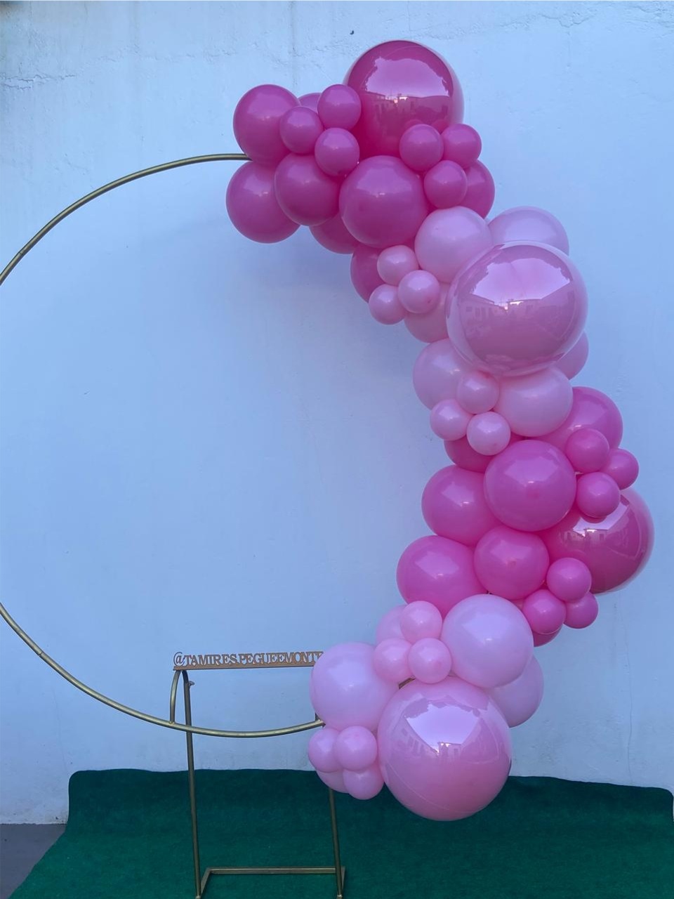 Arco de Balão Blocos -Rosa Baby,Rosa Forte,Rosa Baby,Rosa Forte-Margarida Rosa  - tamirespegueemonte