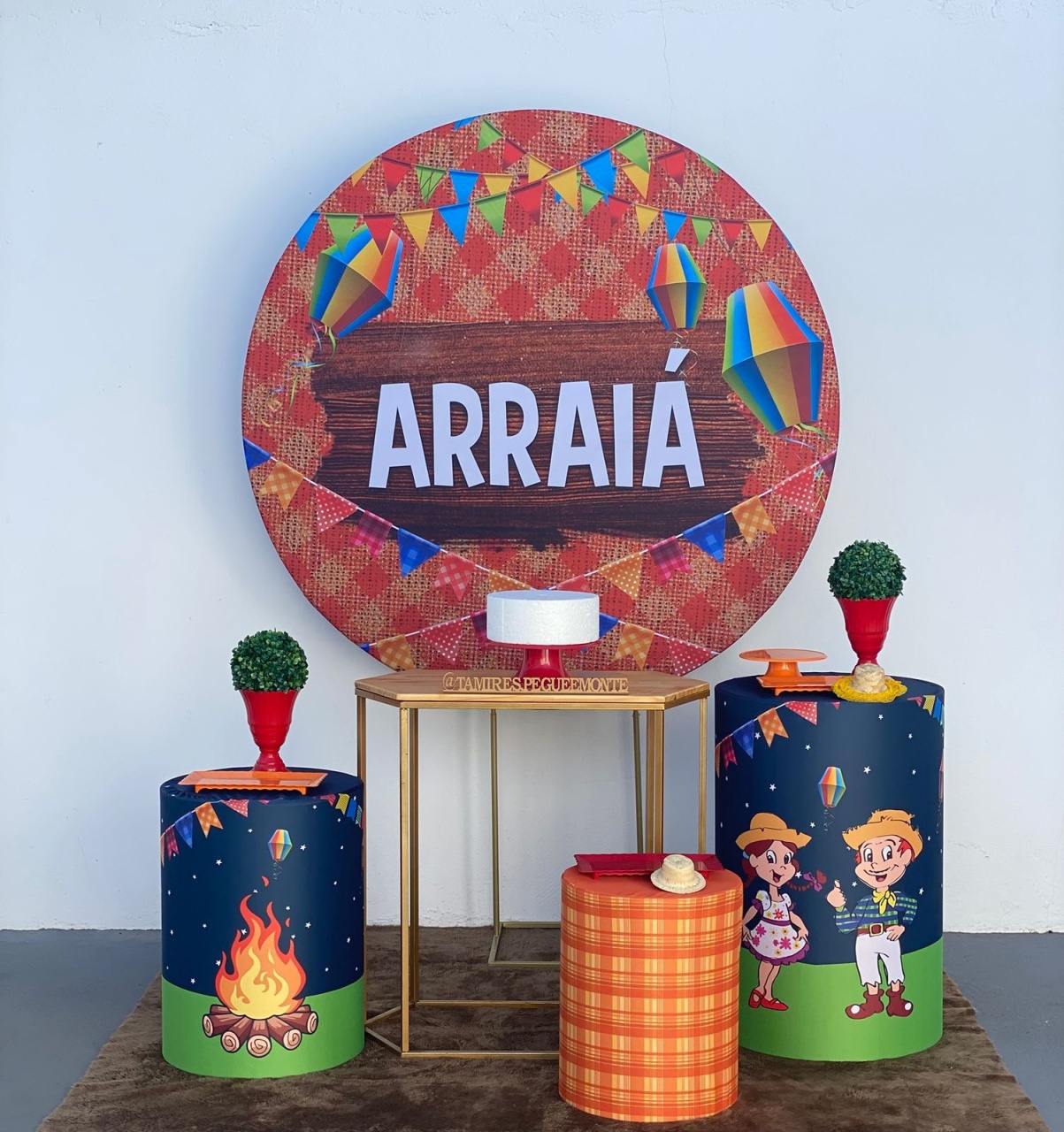 Arraiá Xadrez Vermelho - Kit 2 (Mesa) - tamirespegueemonte