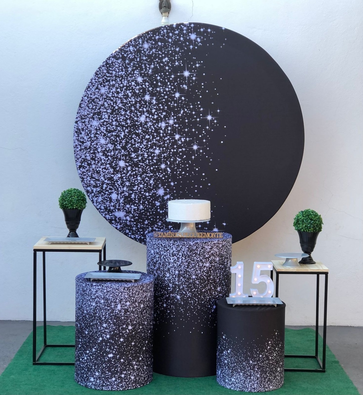 Preto Com Efeito Glitter Prata Kit 2 - tamirespegueemonte