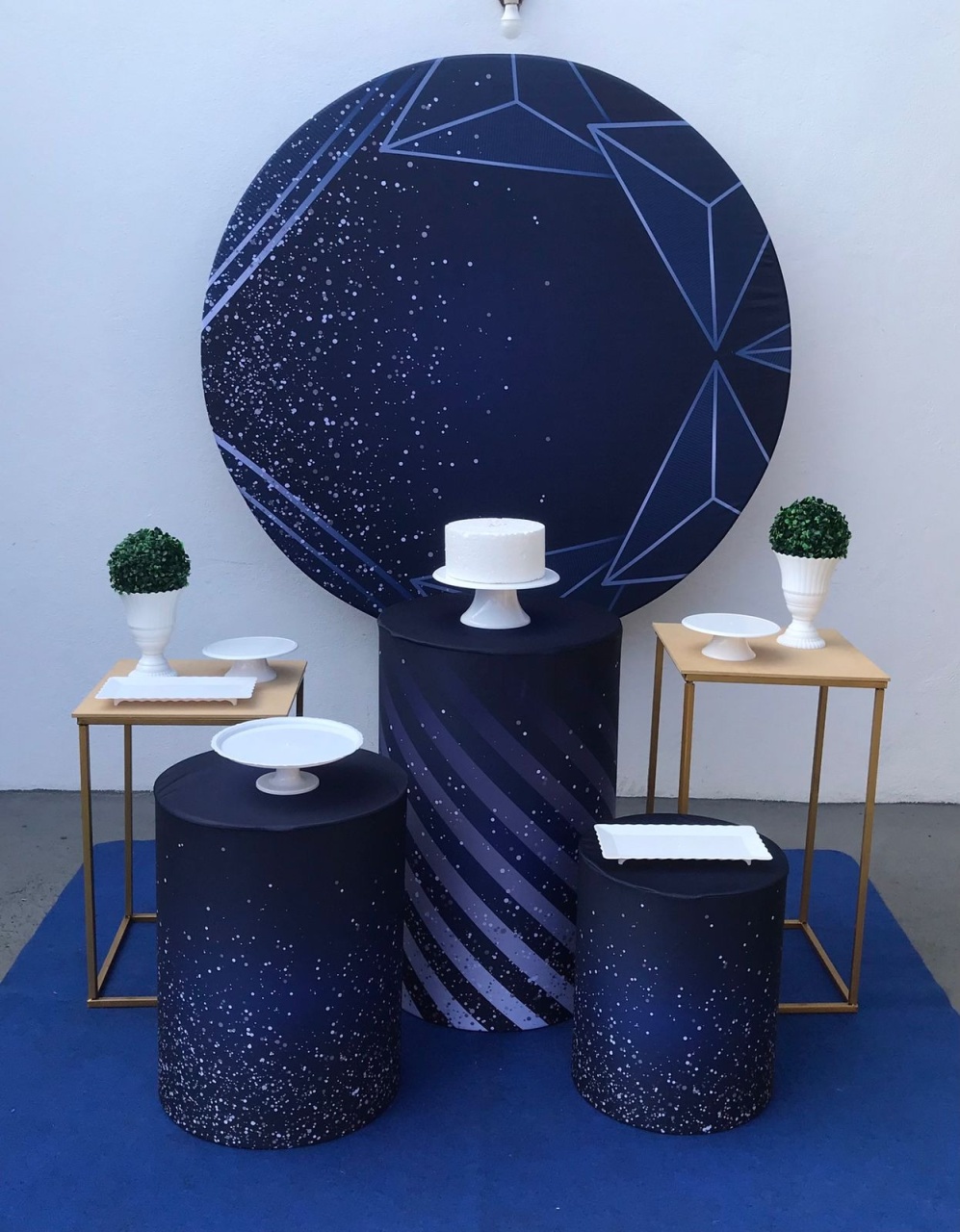 Azul Geometrico Prata Kit 2 - tamirespegueemonte