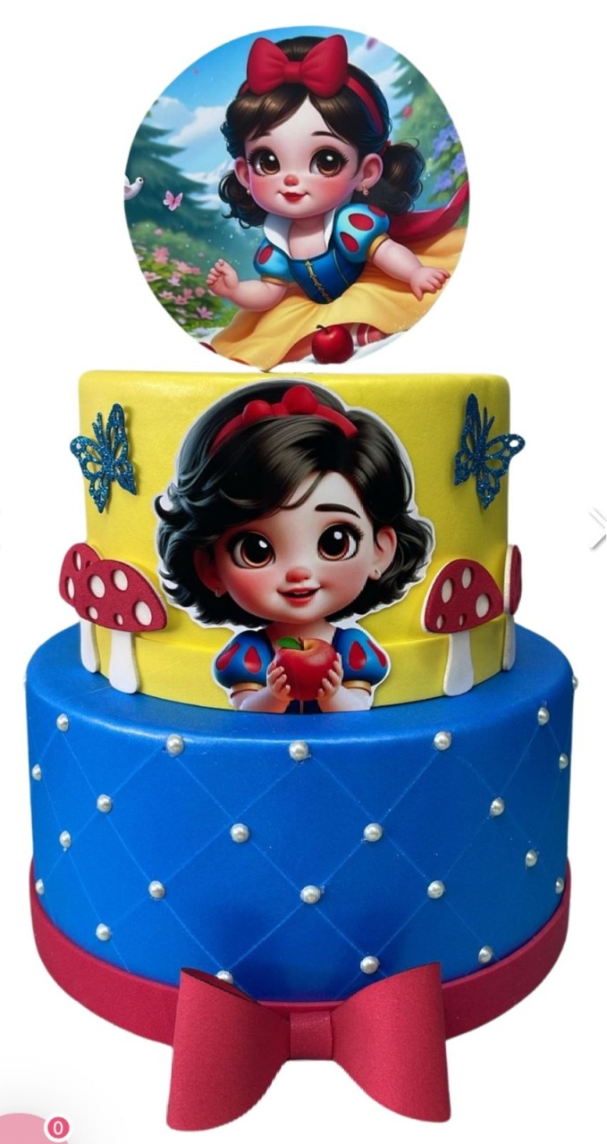 Bolo Fake -Branca de Neve Cute  - tamirespegueemonte