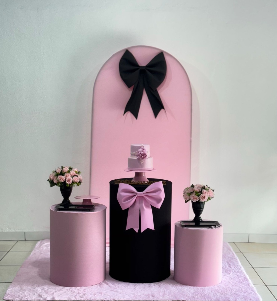 Romano Rosa  E Preto Rosa Laço Kit 1 - tamirespegueemonte