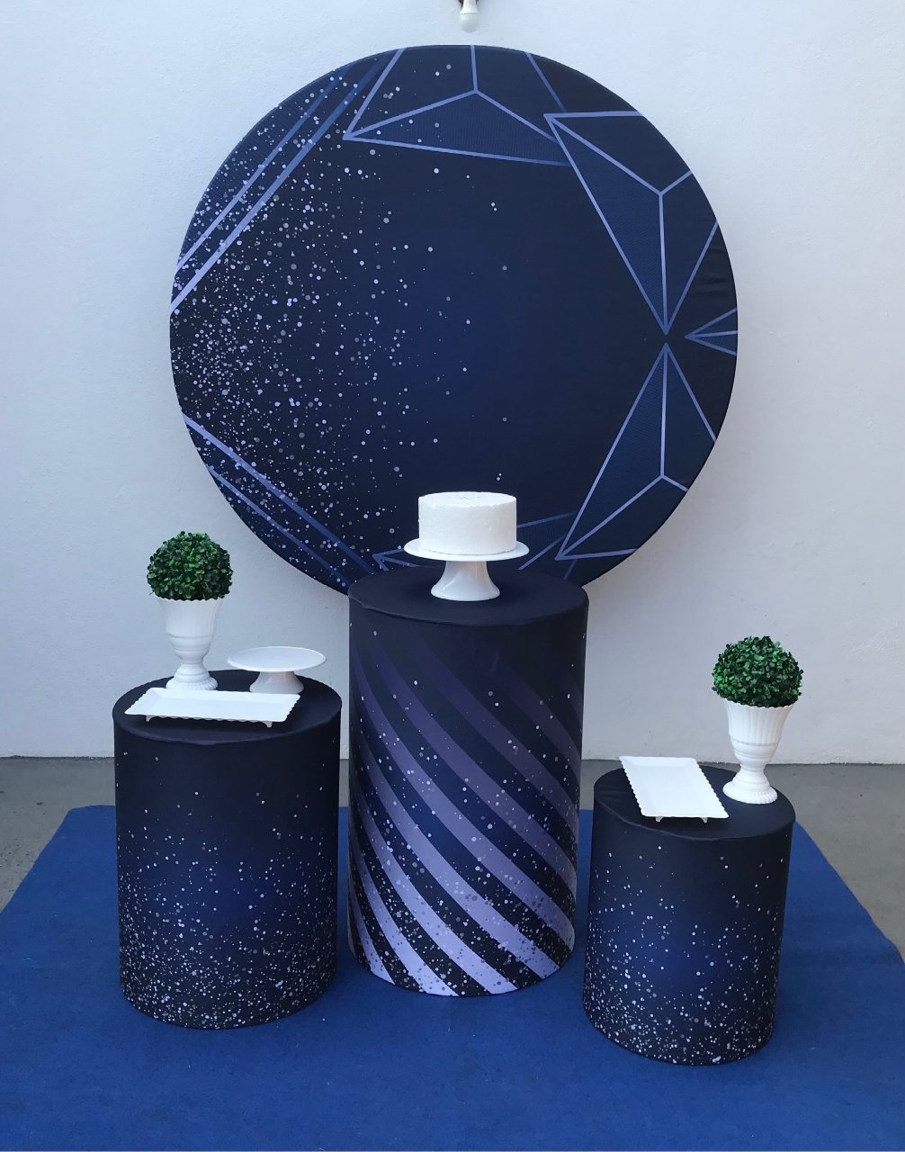 Azul Geometrico Prata Kit 1 - tamirespegueemonte