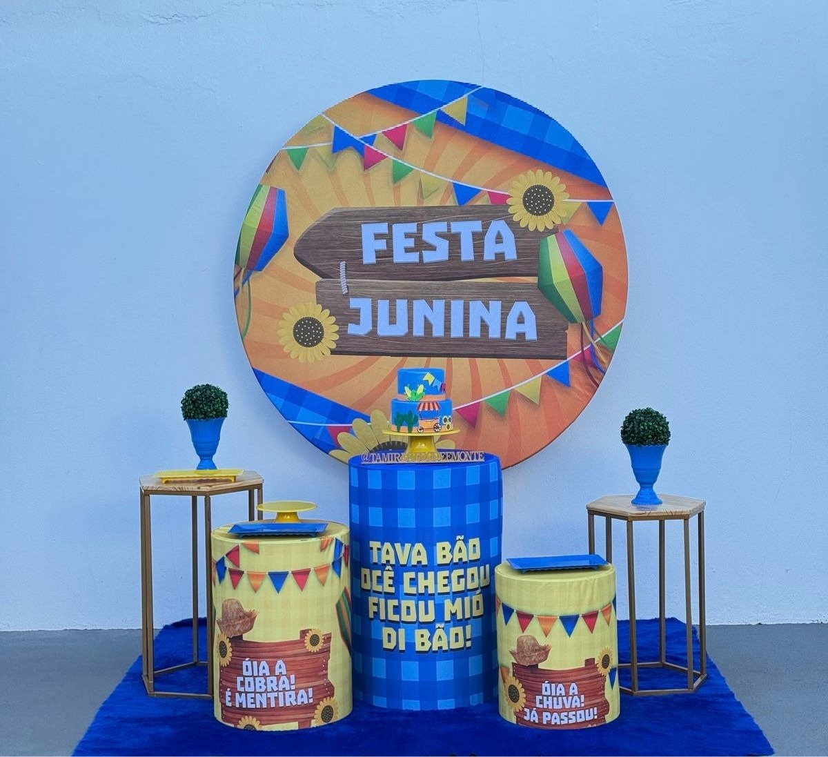 Festa Junina Azul- Kit 2 (Mesa) - tamirespegueemonte