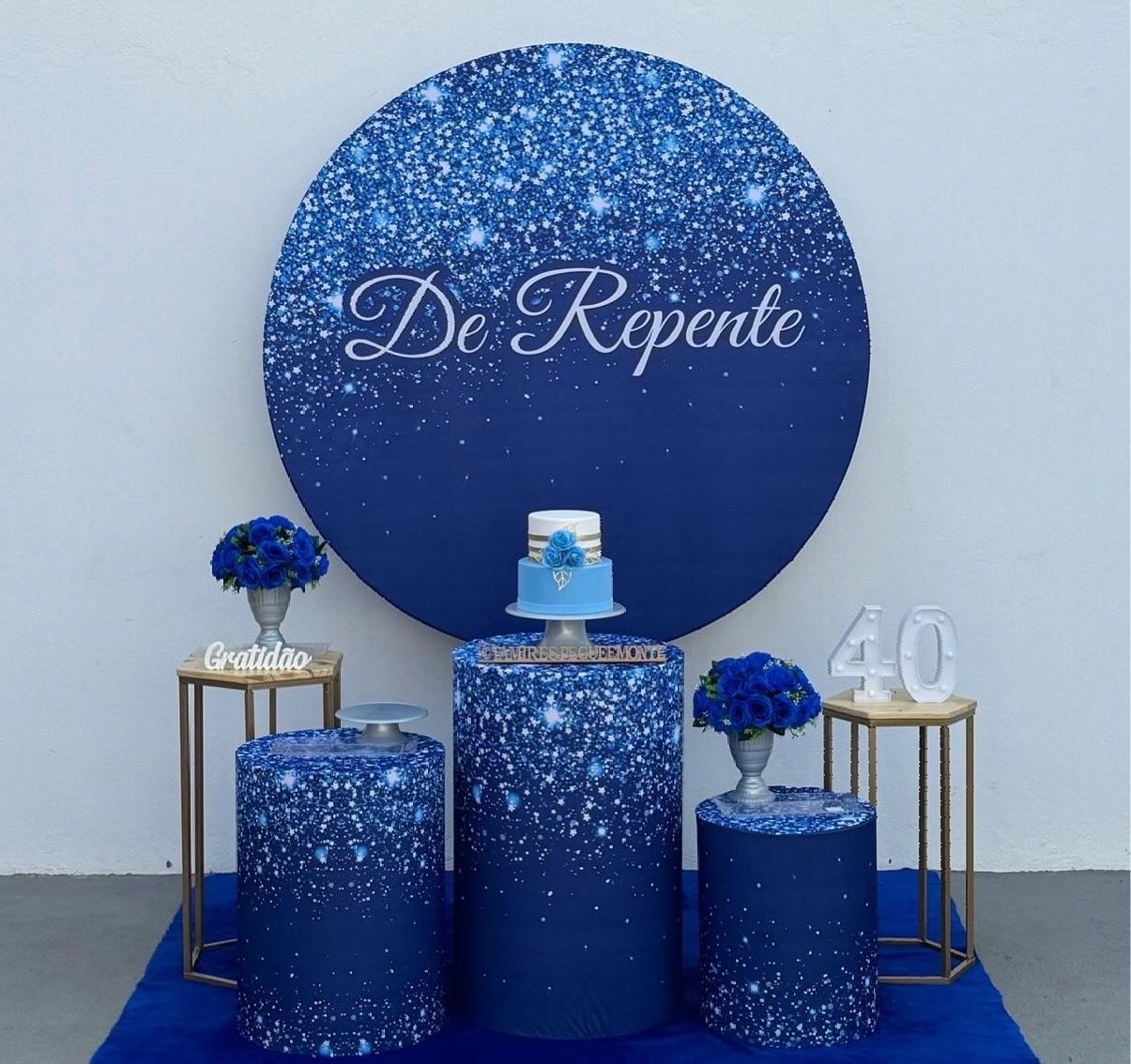 de Repente Azul Escuro Glitter - Kit 2 - tamirespegueemonte