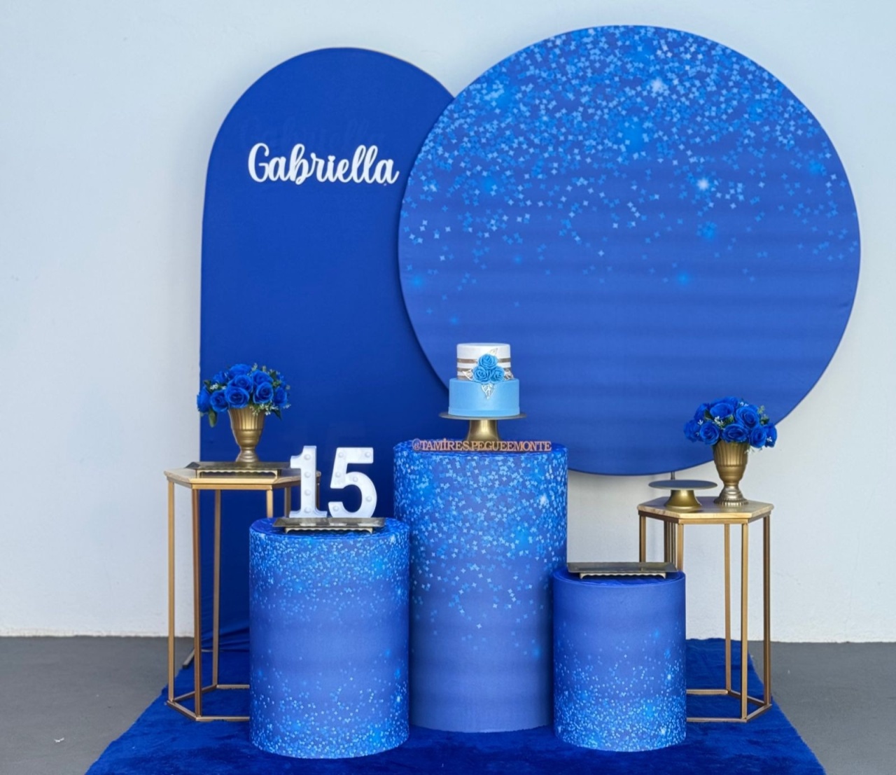  Azul Escuro Glitter - Kit 3  - tamirespegueemonte