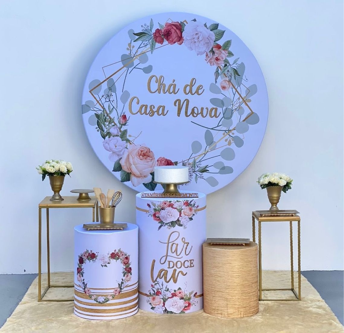 Chá de Casa Nova Dourado Kit 2 - tamirespegueemonte