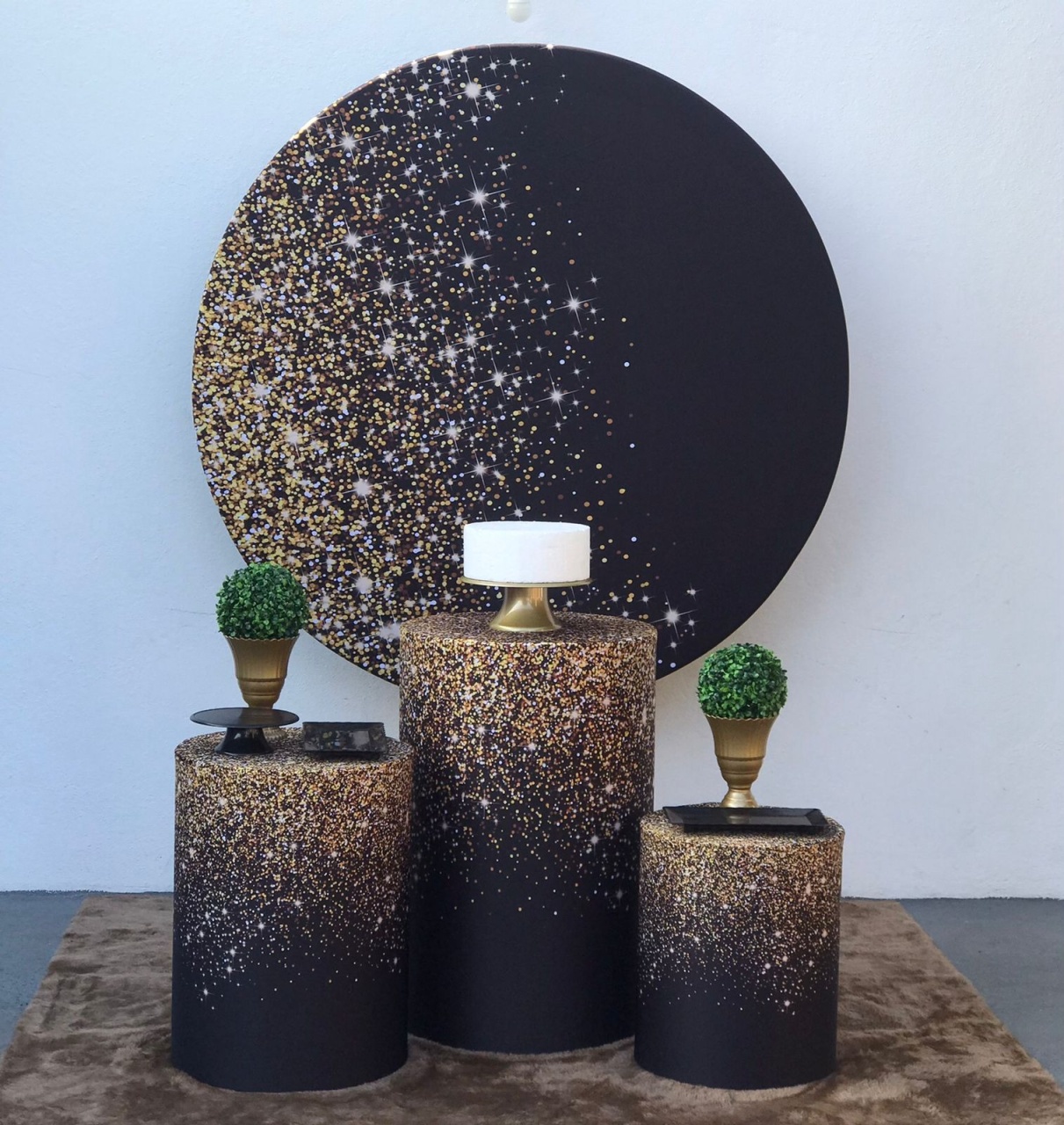 Preto Com Efeito Glitter Dourado - Kit 1 - tamirespegueemonte