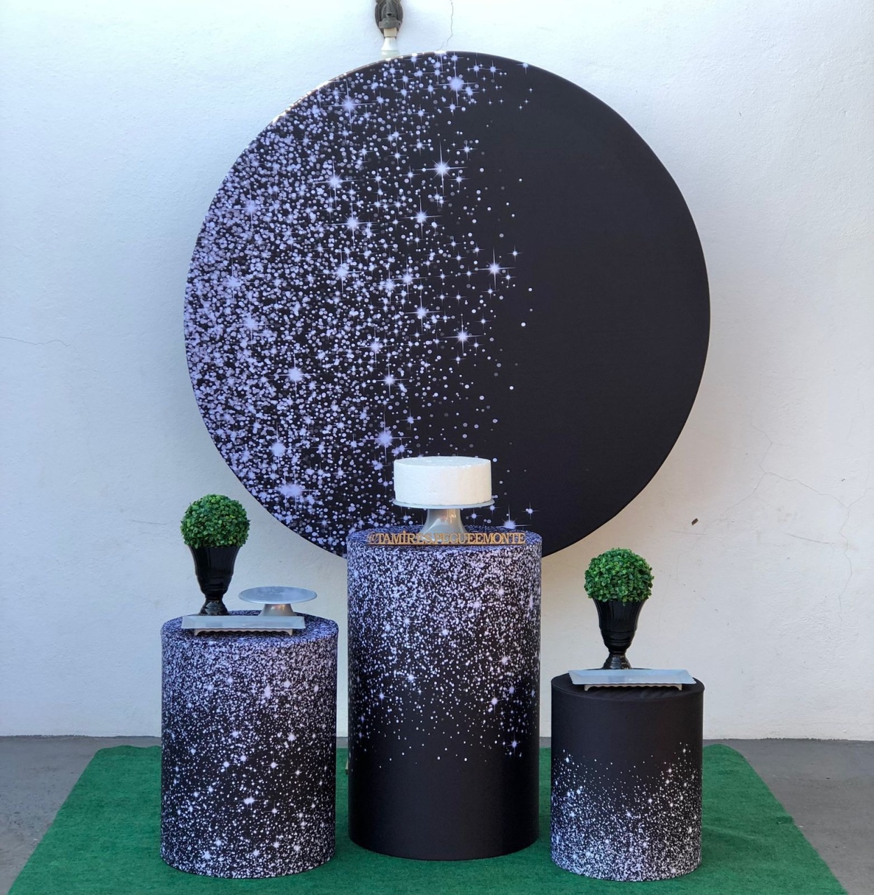 Preto Com Efeito Glitter Prata Kit 1 - tamirespegueemonte