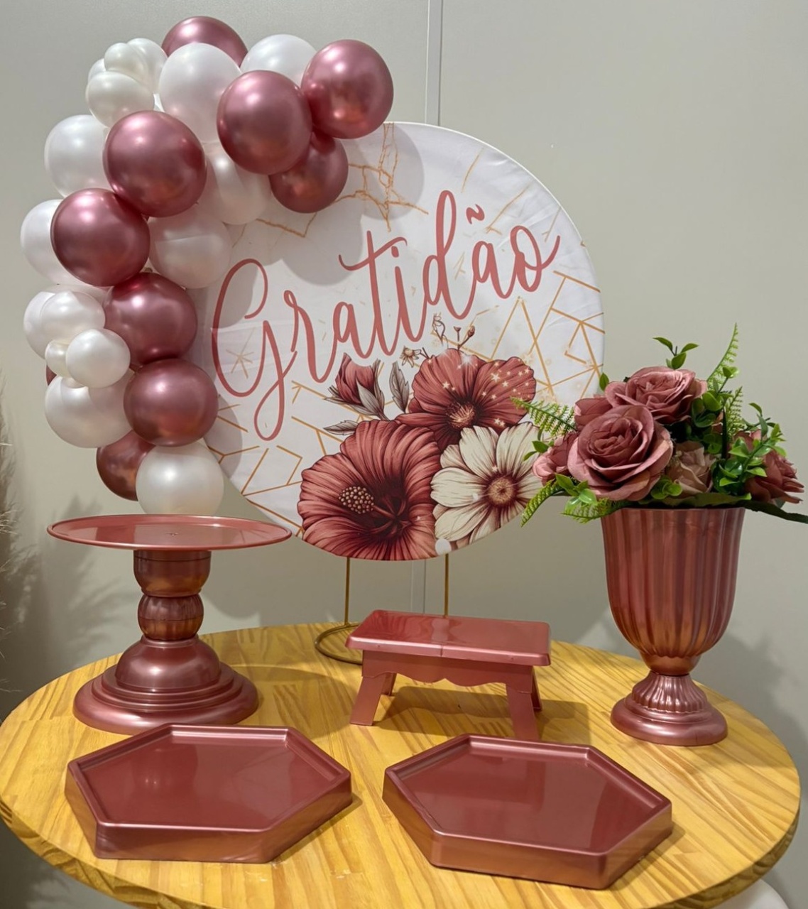 Kit Festa Na Mesa Floral Rosê - Cantinho da Alegria KC