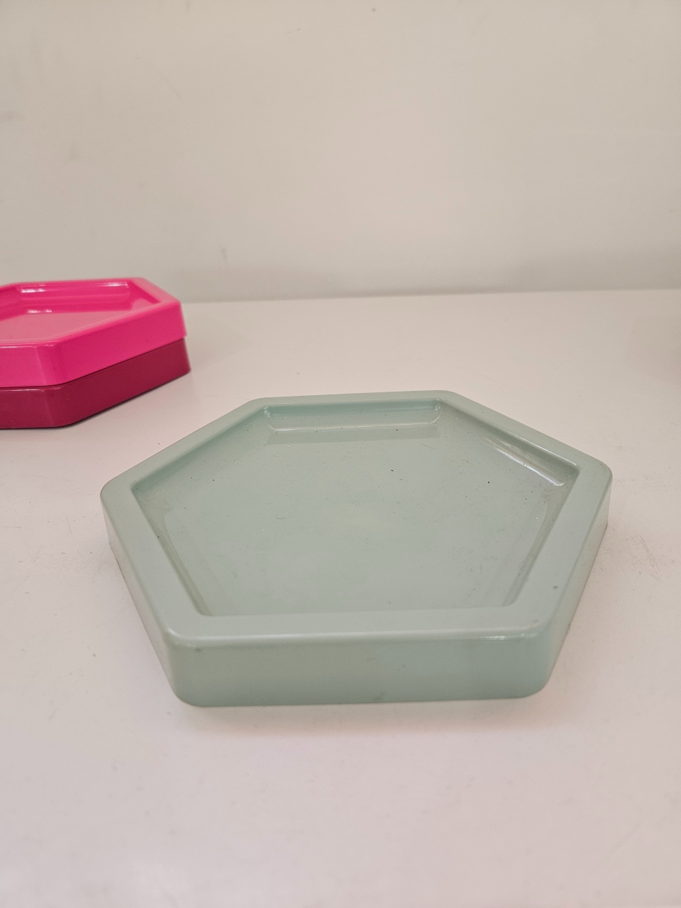 Bandeja Sextavada 15Cm Verde Menta - feste_se_peguemonte