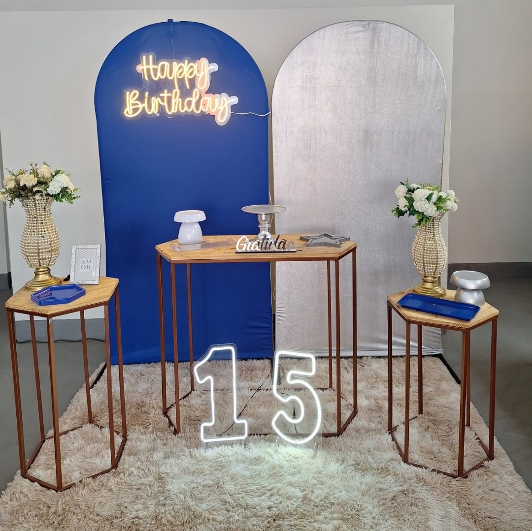 Kit Happy Birhday Azul E Prata - feste_se_peguemonte