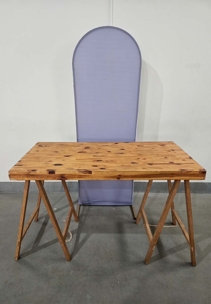 Mesa Cavalete Rústica 120X60Cm  - feste_se_peguemonte