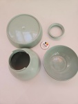Boleira Cogumelo 16X12 Ou Vaso 15Cm Verde Menta Kit - imagem 1