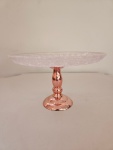 Boleira 23X14 Transparente/ Imita Vidro  Pé Rose Gold  - imagem 1