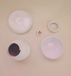 Boleira Cogumelo 16X12 Ou Vaso 15Cm Branco Kit - imagem 1