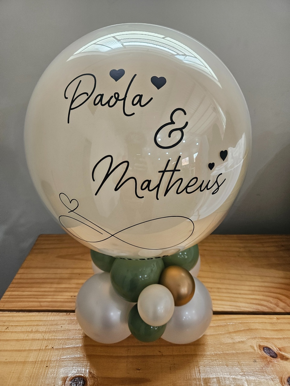 Bublle Bodas (Arranjo de Bexiga Personalizado)  - feste_se_peguemonte
