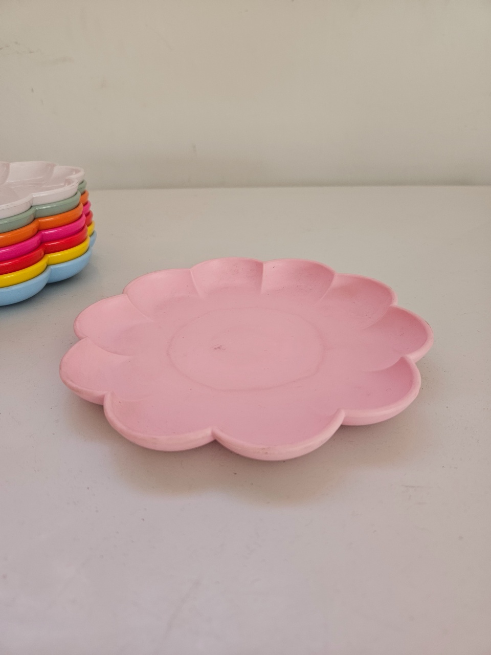Bandeja Flower 18Cm Rosa Bebê Fosco  - feste_se_peguemonte
