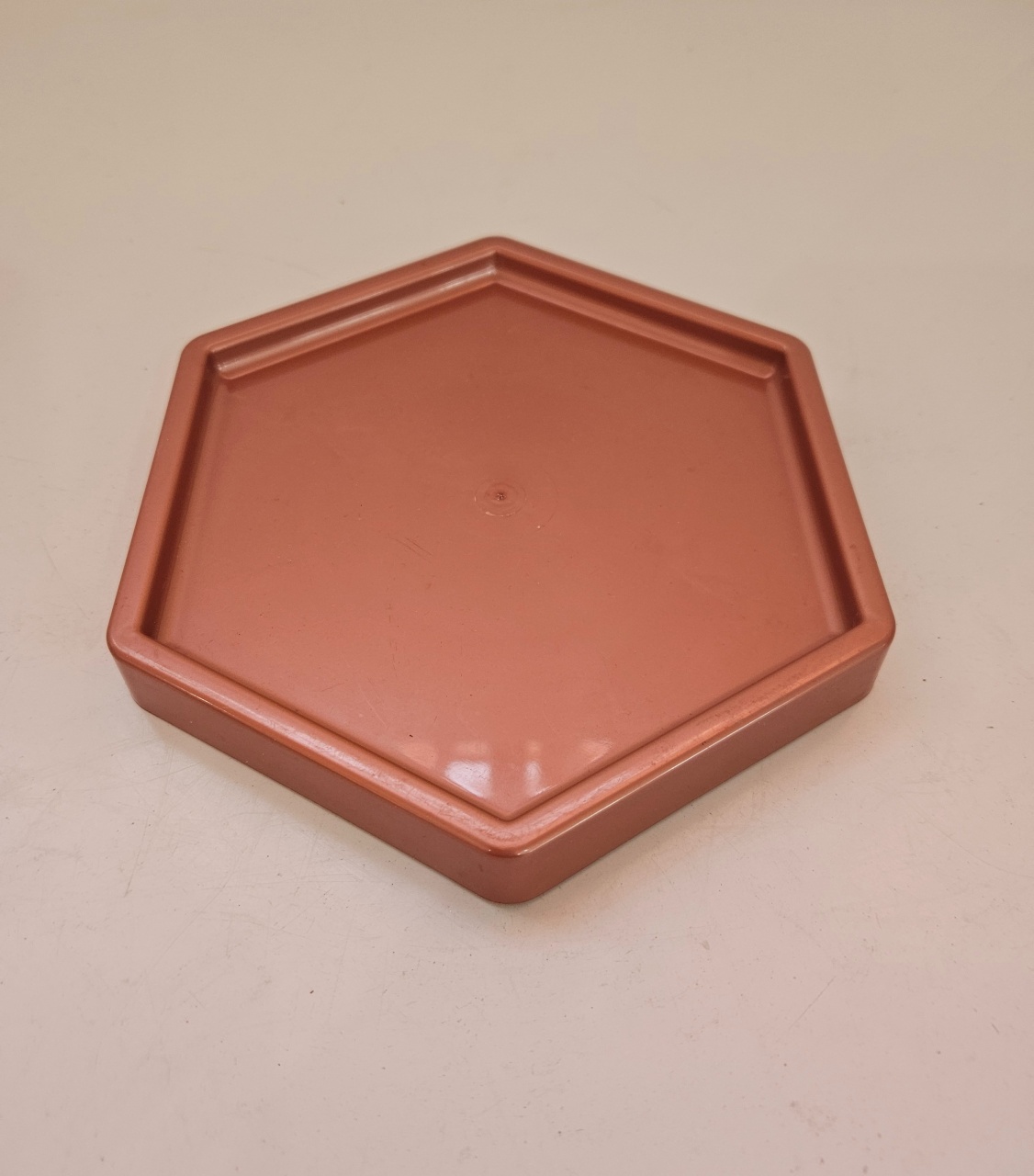 Bandeja Sextavada 16Cm Rose Gold - feste_se_peguemonte